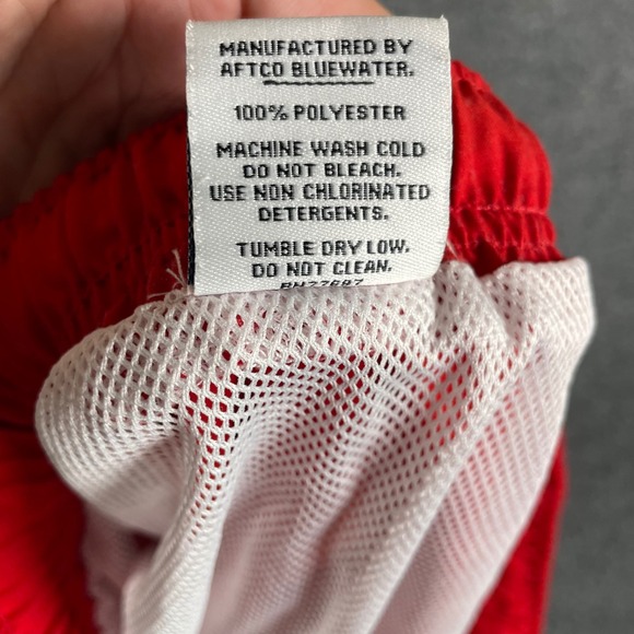 Guy Harvey BlueWater Men's Marlin Embroidered Swim Trunks Size L Red Elastic‎ - Picture 6 of 10